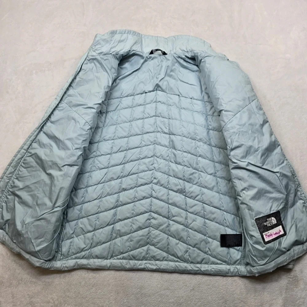 The North Face Quilted Jacket Youth Jr Large 14 16 Lt‎ Blue Insulated Primaloft